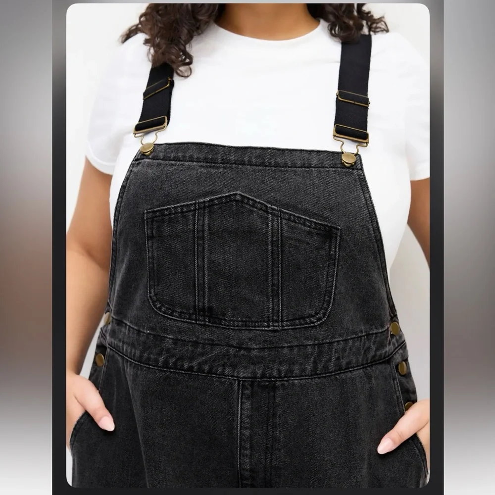 Cider DENIM POCKET WIDE LEG JUMPSUIT CURVE & PLUS OXL CR28-27 - Picture 5 of 8